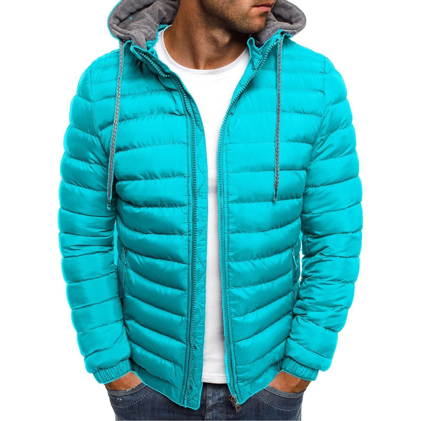 Herren Übergangsjacke Gesteppt Kapuze Sportlich Eveloria