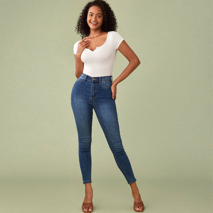 Damen T-Shirt V-Ausschnitt Kurzärmel Eveloria