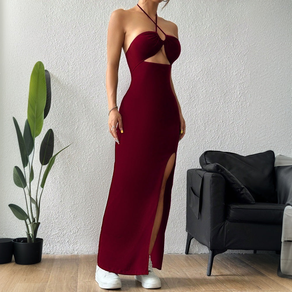 Damen Maxikleid mit Cut-Out und Seitenschlitz