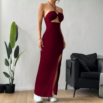 Damen Maxikleid mit Cut-Out und Seitenschlitz