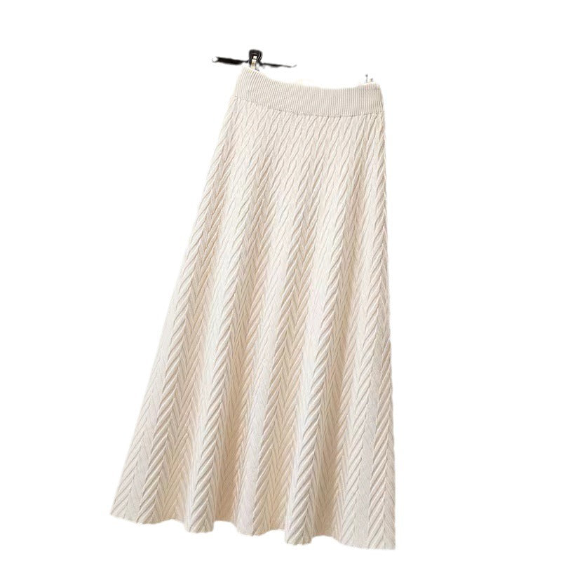 Damen Midirock Chevron-Muster Elegant Eveloria