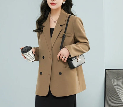 Damen Oversized Blazer Doppelter Knopfleiste Stylisch Eveloria