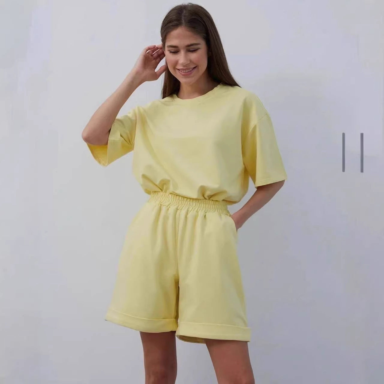 Damen Lounge-Set Oversized T-Shirt Shorts Eveloria