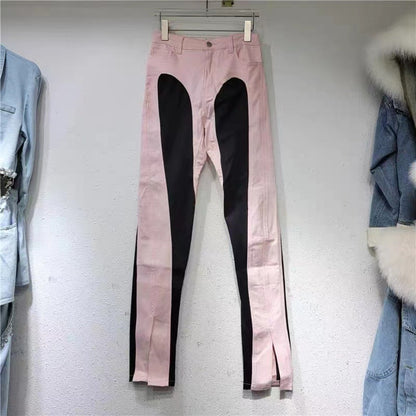 Damen High-Waist Jeans mit Schlitzen Eveloria