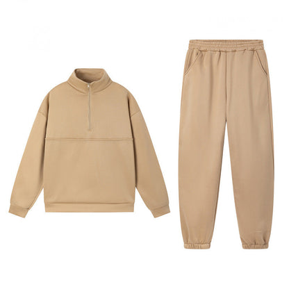 Damen Sweatshirt-Set Elastisch Hochkragen Grau Eveloria