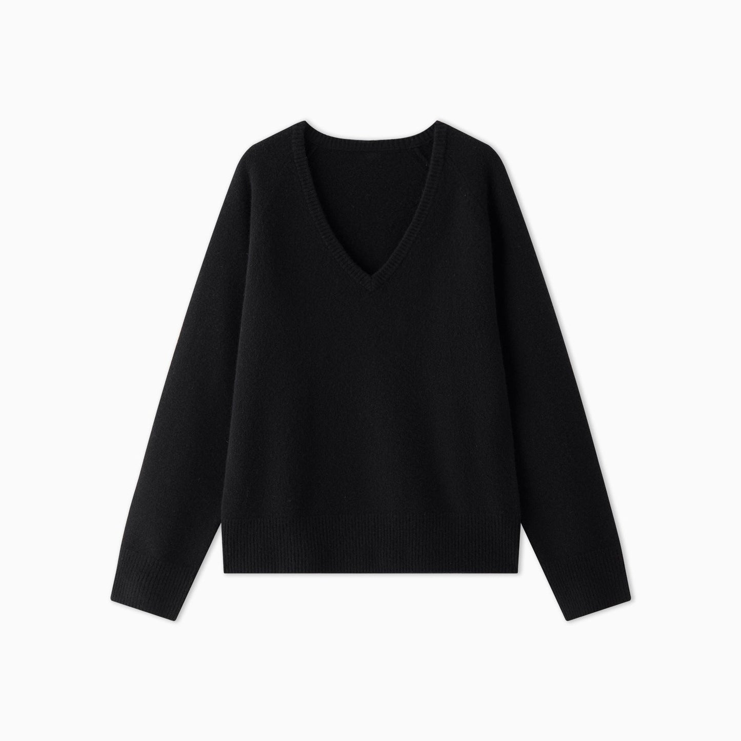 Damen Pullover V-Ausschnitt Kuschelig Grün Eveloria