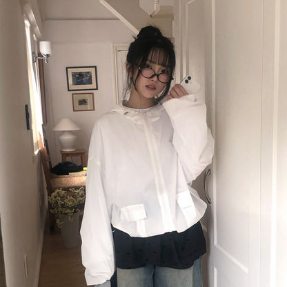 Damen Windbreaker-Jacke mit Taschen Lässig Eveloria