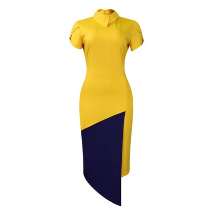 Damen Etuikleid Asymmetrisch Elegant Eveloria