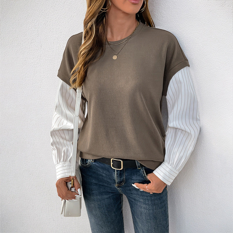 Damen Oberteil Lagenlook Krempelärmel Elegantes Design - Eveloria