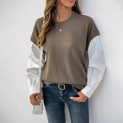 Damen Oberteil Lagenlook Krempelärmel Elegantes Design - Eveloria