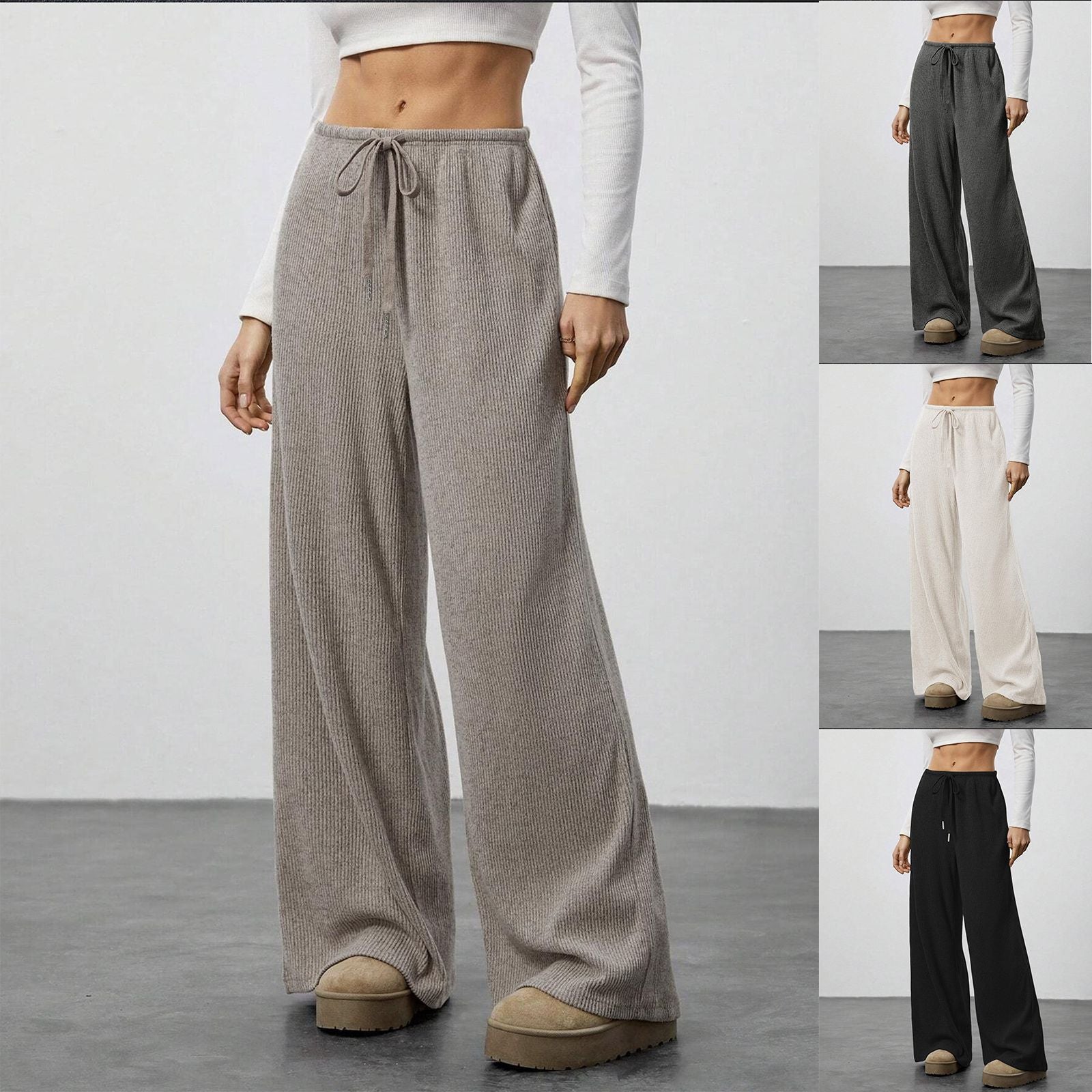 Damen Strickhose Weite Passform Eveloria - Eveloria