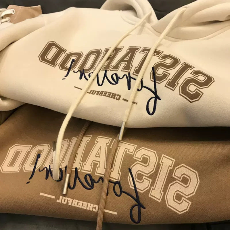 Damen Hoodie Oversized Lässig Mit Schriftzug