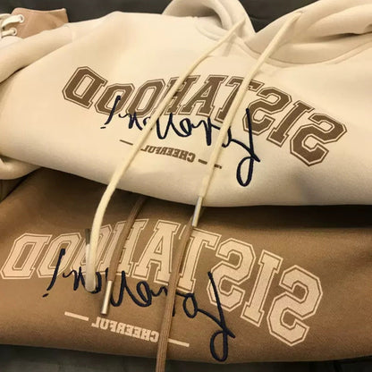 Damen Hoodie Oversized Lässig Mit Schriftzug