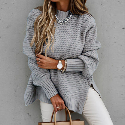 Damen Strickpullover Strukturiert Weit Eveloria