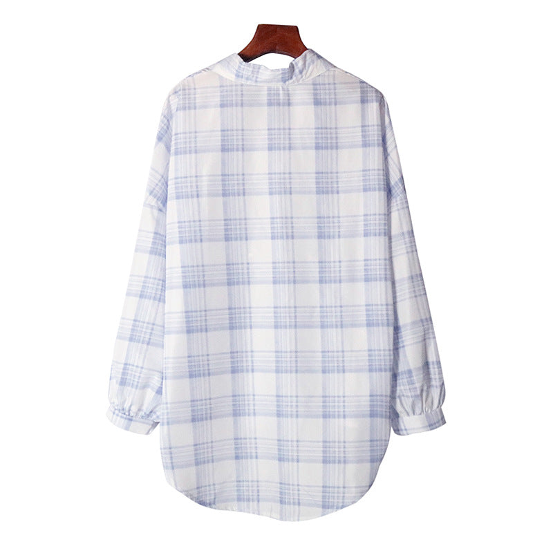 Damen Karobluse Übergroß Eveloria