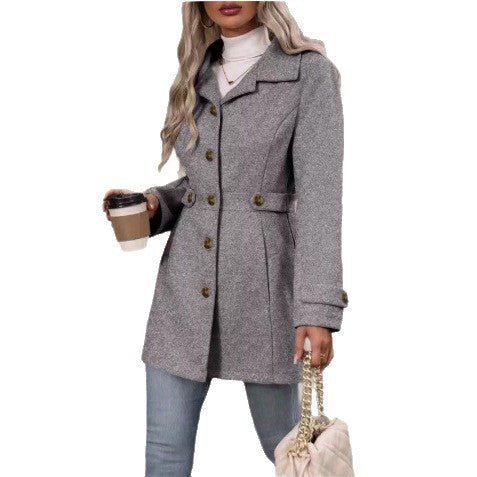 Eveloria Damen Trenchcoat Tailliert Knöpfe Beige