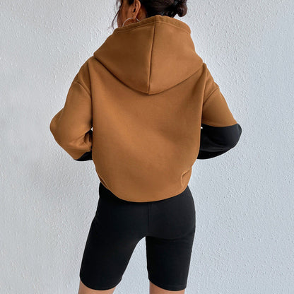 Damen Oversized Kapuzenpullover Farbblock-Design Eveloria