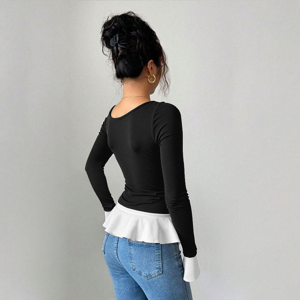 Damen Off-Shoulder Volant Bindeelement