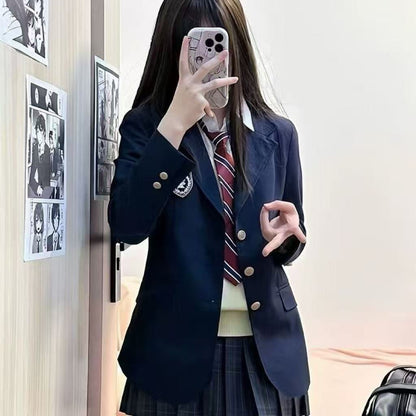 Damen Blazer Schuluniform Eveloria Marineblau