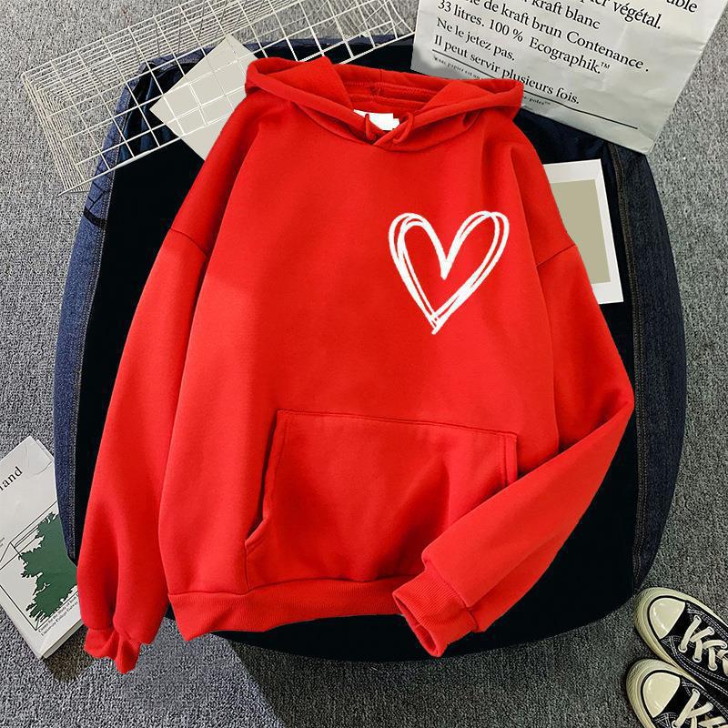 Damen Kapuzenpullover Herzmotiv Eveloria