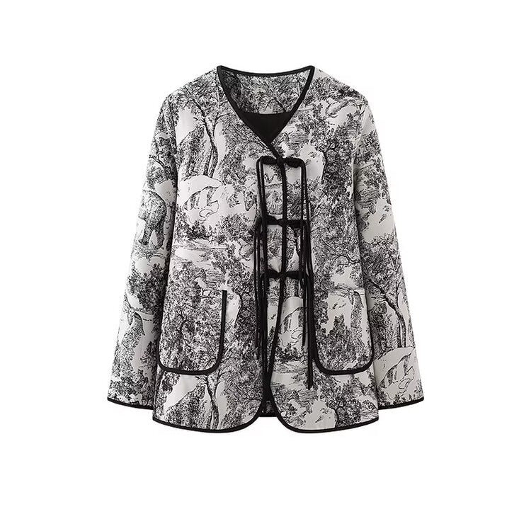 Damen Blazerjacke Quilted Landhausdruck Eveloria - Eveloria