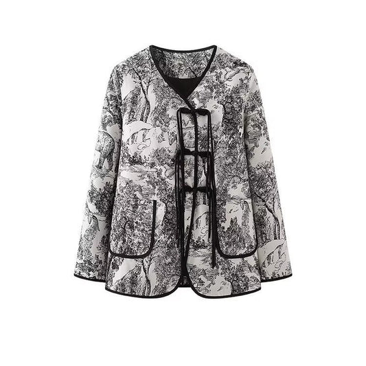 Damen Blazerjacke Quilted Landhausdruck Eveloria - Eveloria