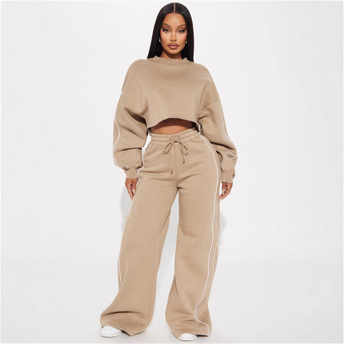 Damen Sportlicher Jogginganzug Set mit Taschen Weites Sweatshirt und - Eveloria