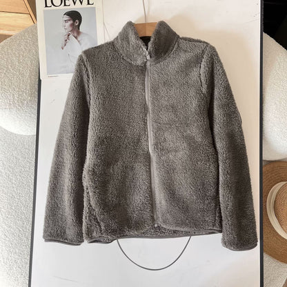 Damen Fleecejacke Flauschig Reißverschluss Hochkragen Eveloria