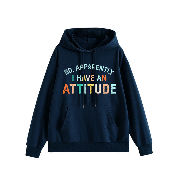 Damen Kapuzenpullover Lässig Mit Schriftzug Grau Eveloria