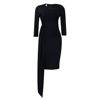 Damen Wickelkleid Elegante Taillierung Gürtel Eveloria