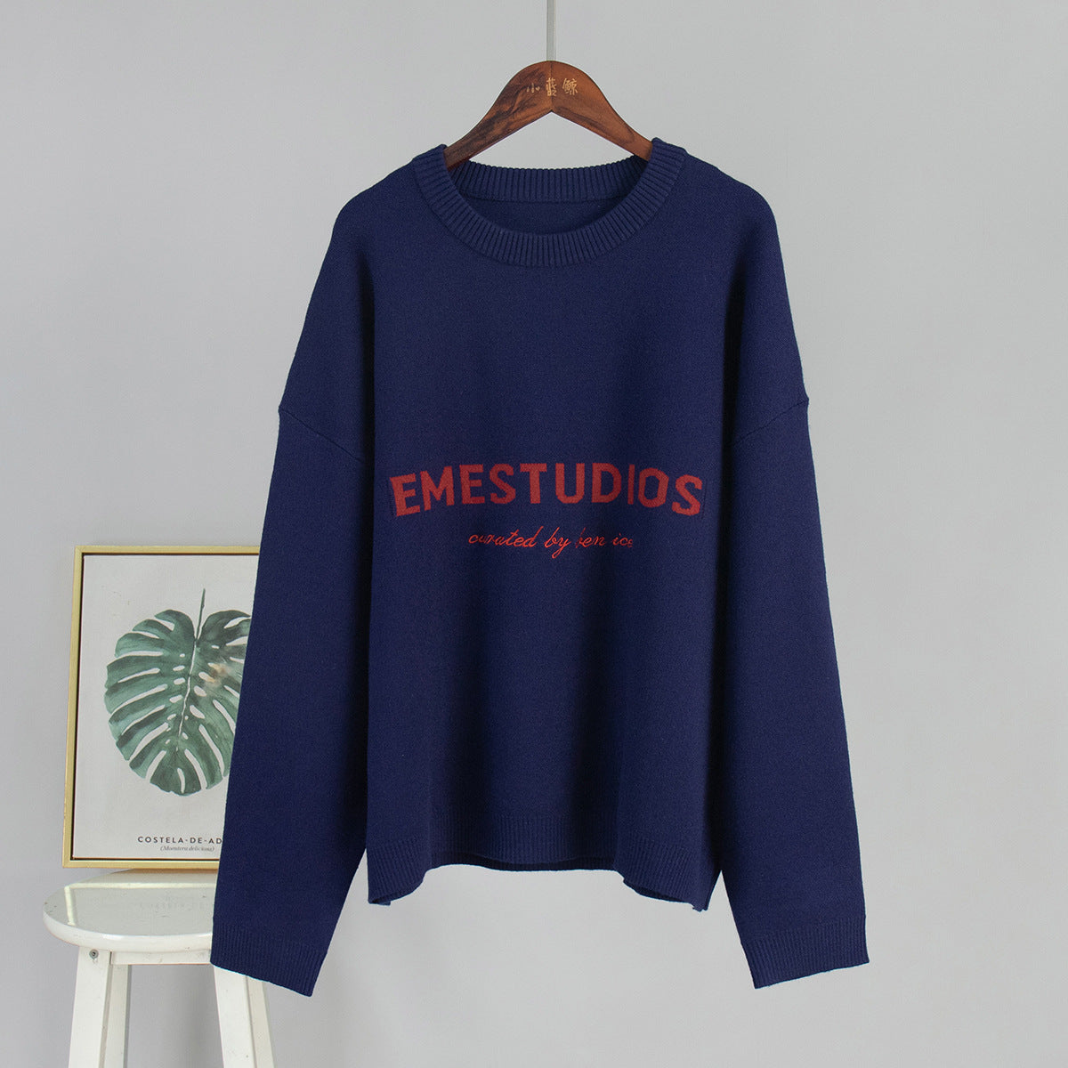 Damen Strickpullover Weicher Strickstoff Beige