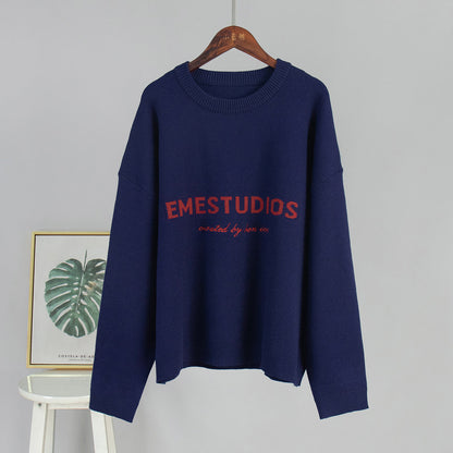 Damen Strickpullover Weicher Strickstoff Beige
