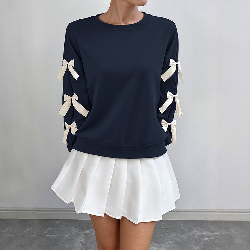 Damen Pullover Schleifen-Detail Kaschmir Braun