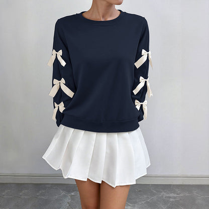 Damen Pullover Schleifen-Detail Kaschmir Braun