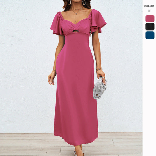 Damen Maxikleid Schulterfrei mit Knotendetail und fließendem Stoff - Eveloria