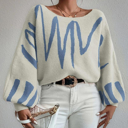 Damen Oversized Strickpullover Asymmetrisch Lässig Eveloria - Eveloria