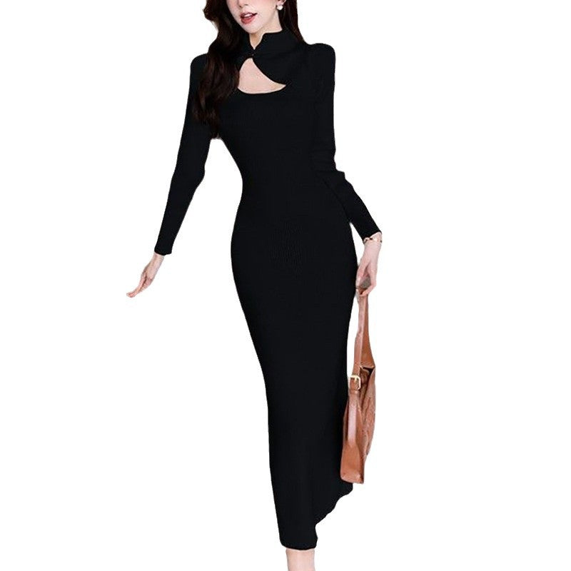 Damen Midikleid Asymmetrisch Strukturiert