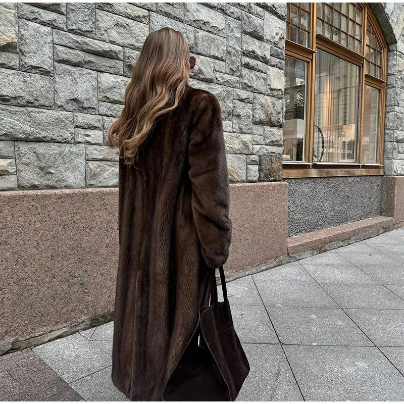 Damen Kunstfellmantel Elegantes Design Eveloria