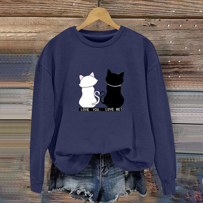 Damen Sweatshirt Katzenmotiv Humor