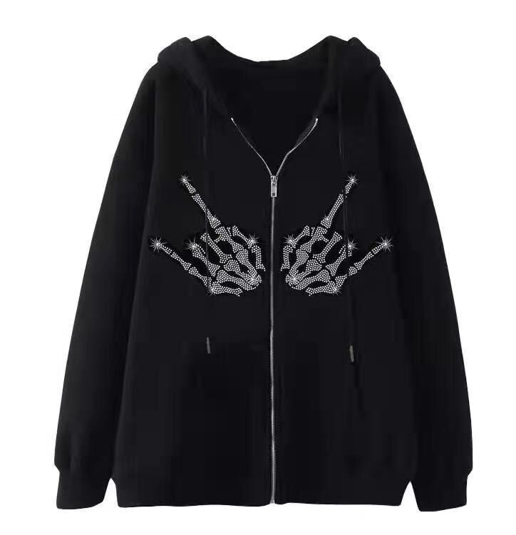 Damen Kapuzenjacke Spinnenmotiv Funktions-Taschen Eveloria