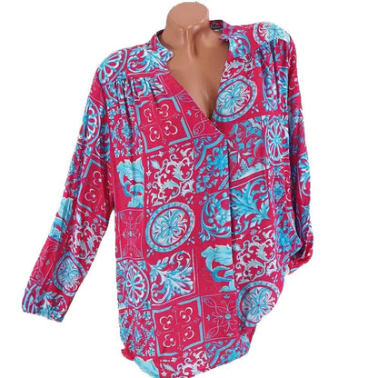 Damen Bluse Floralmuster Lässiger Schnitt
