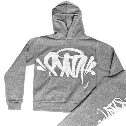 Damen Kapuzenpullover Graffiti-Design Kängurutaschen Eveloria