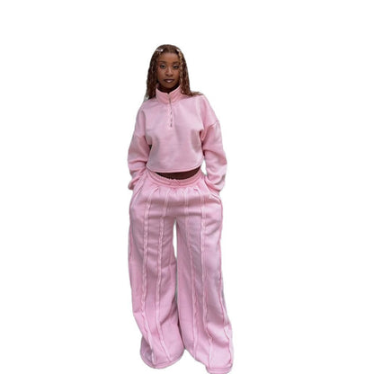 Damen Cropped Pullover Jogginghose Set Eveloria