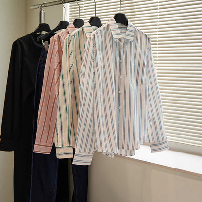 Damen Bluse Übergroß Gestreift Eveloria