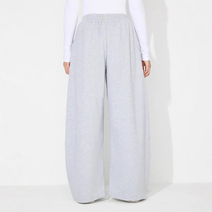 Damen Palazzo-Hose Elastischer Bund Falten Eveloria