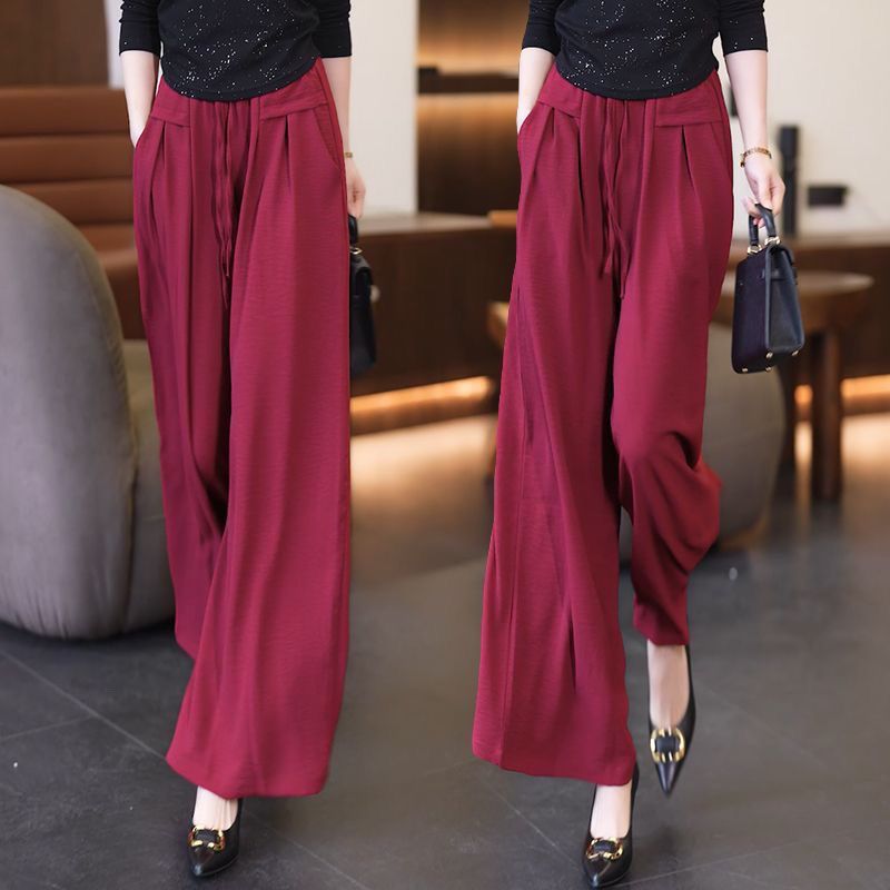 Damen Weitbein-Hose aus Seide Eveloria Schwarz - Eveloria