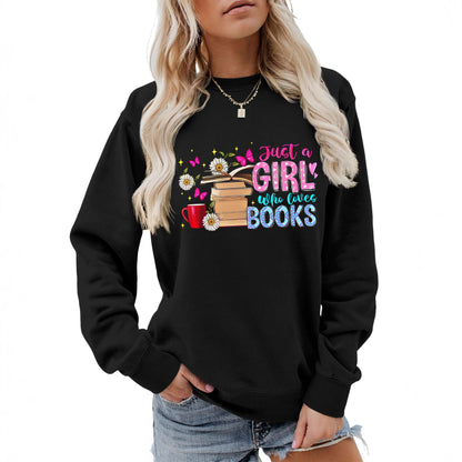 Damen Sweatshirt Buchmotiv Lässig Grau Eveloria