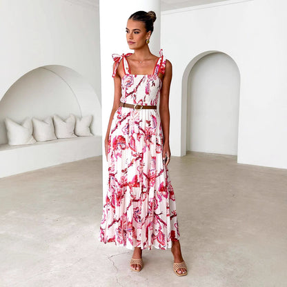 Damen Maxikleid Rüschendesign Fließend Eveloria
