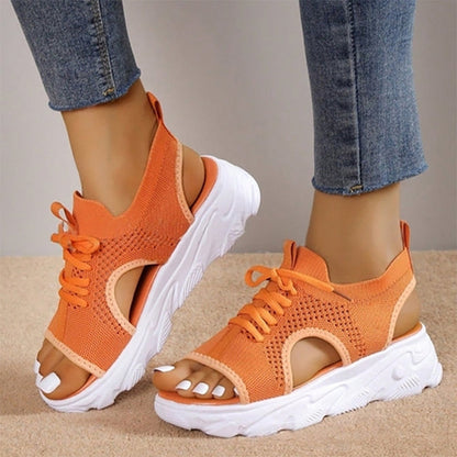 Eveloria Damen Sandalen Plateau Sohle