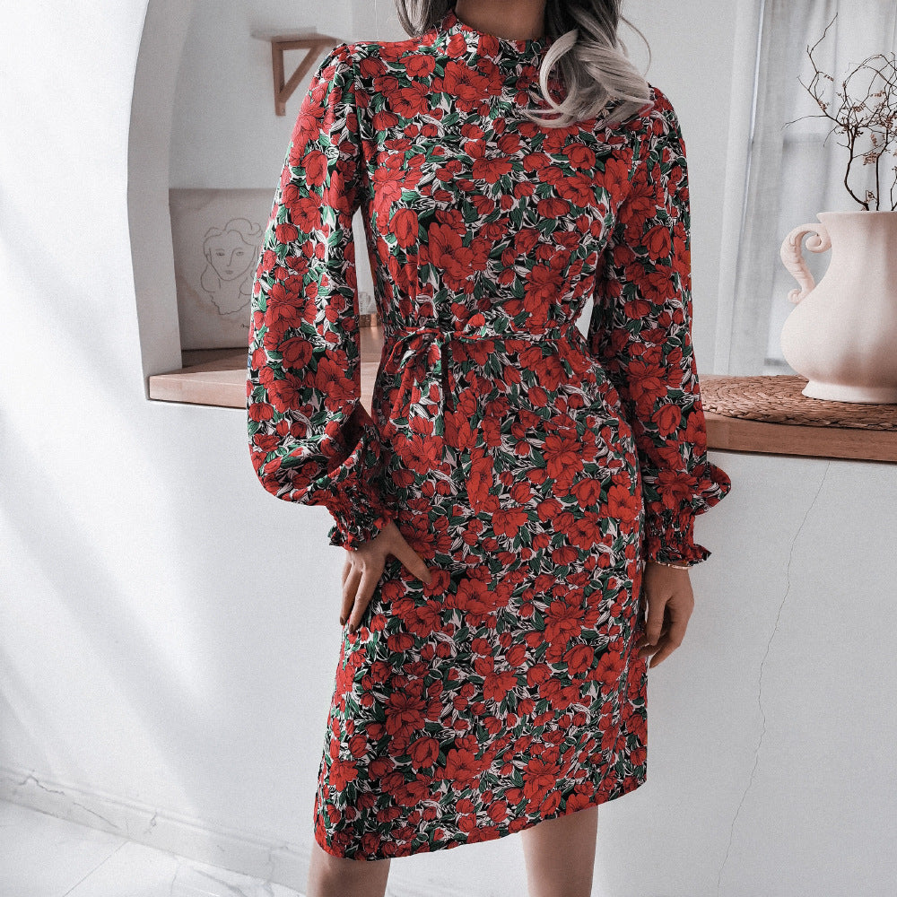 Damen Blusenkleid Floralmuster Eveloria